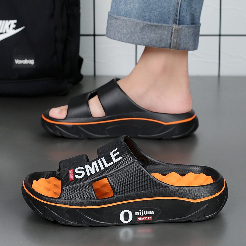 Zapatillas de hombre 2025 verano nuevo estilo casero masaje de pies estilo pareja suela blanda deportes sandalias y zapatillas de playa transfronterizas