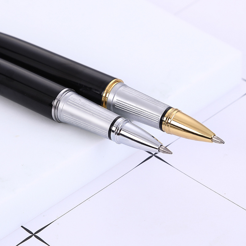 Negocio de alta gama firma pluma Metal Bolígrafo estudiante oficina gel pluma regalo firma pluma negro publicidad pluma