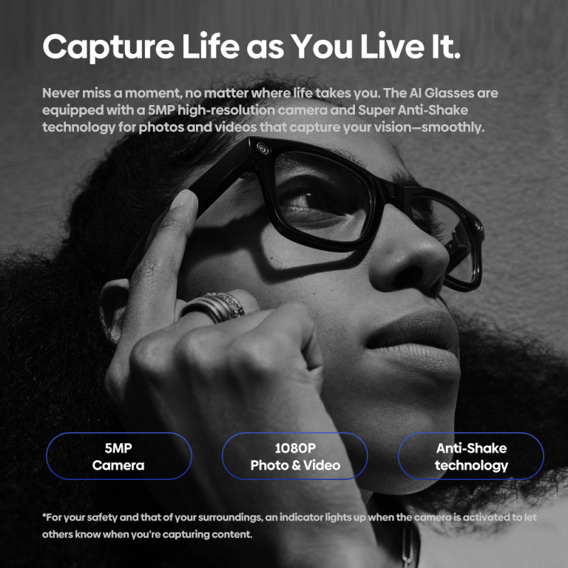 Zebalze カメラ付きスマート メガネ HD 写真撮影、ビデオ通話、すべての物体認識、AI 翻訳メガネ|undefined