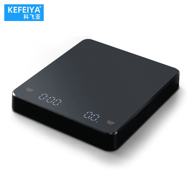 Square touch coffee electronic scales, black smart device, touch screen, 0, 1G