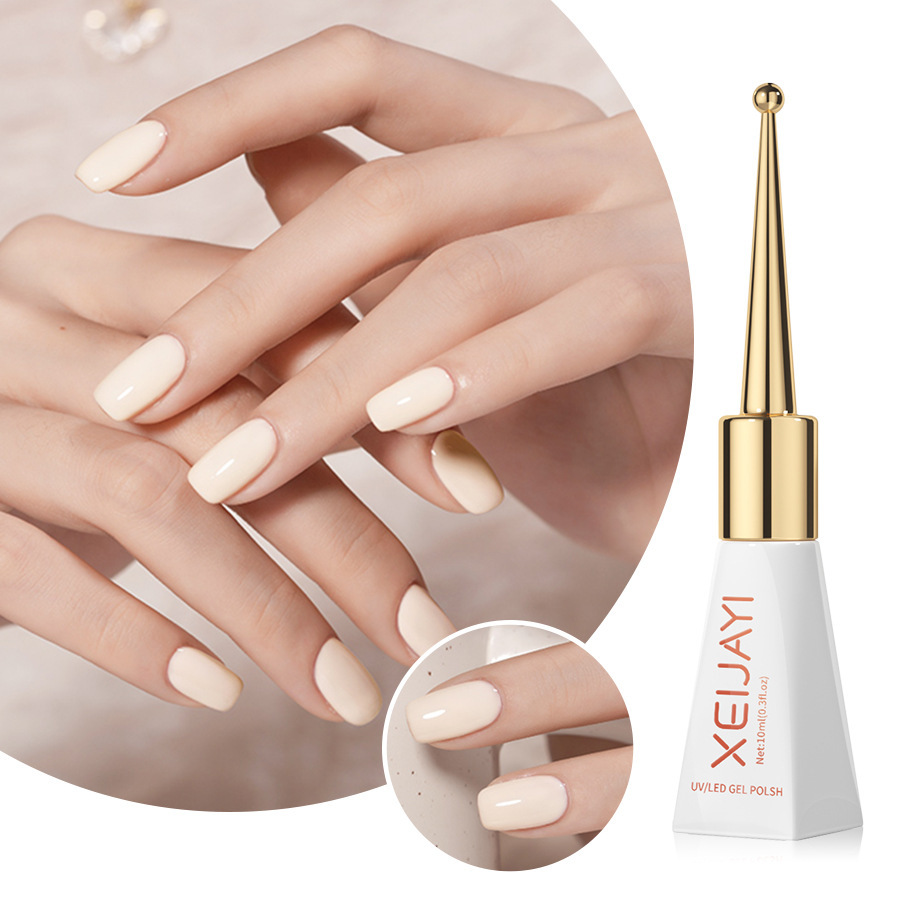Gel Esmalte de Uñas UV Sin Enjuague Color Blanco Lechoso de Larga Duración
