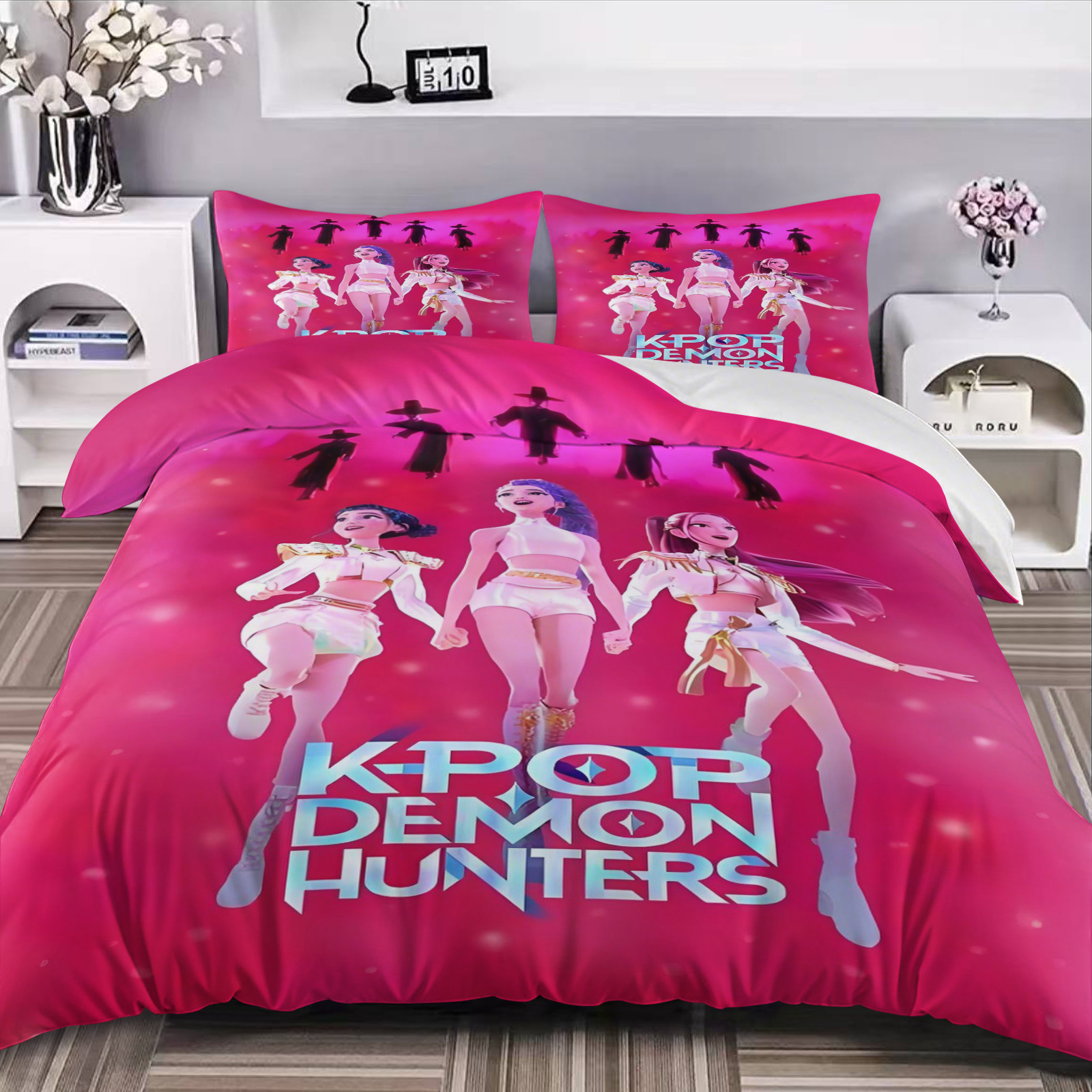 Caza de brujas K-POP tres piezas Amazon AliExpress edredón impresión digital 3D transfronteriza Nantong puente de piedra