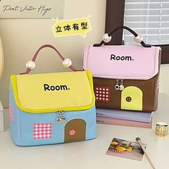 2025 新化粧品バッグ大容量コントラストカラーポータブル ins トラベルトイレタリーバッグ化粧品ポータブル収納袋