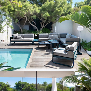Outdoor Courtyard Sofa Combination Balcony Leisure Outdoor Garden Villa Sunscreen Waterproof Aluminum Alloy Sofa