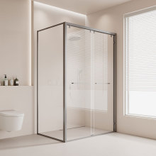 日丰方形淋浴房移门卫生间隔断L型浴室玻璃门洗澡推拉门下沉式