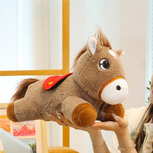 Cute Pony 2025 Year of the Horse Mascot Foreign Trade Wholesale Simulation Horse Doll Pony Doll Zodiac Rag Doll