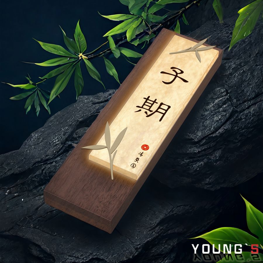 新中式杜邦纸发光门牌酒店民宿餐厅包厢门号牌带灯包间包房标识牌