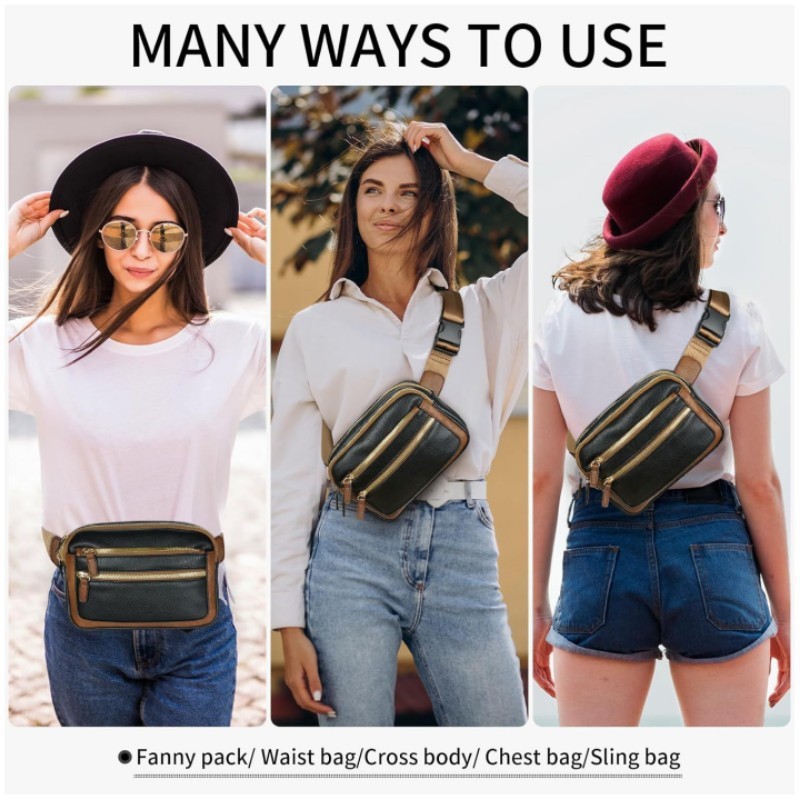 Bolsa de cinturón de mujer Amazon mini omnipresente bolso de cinturón de hombro ajustable cuero artificial