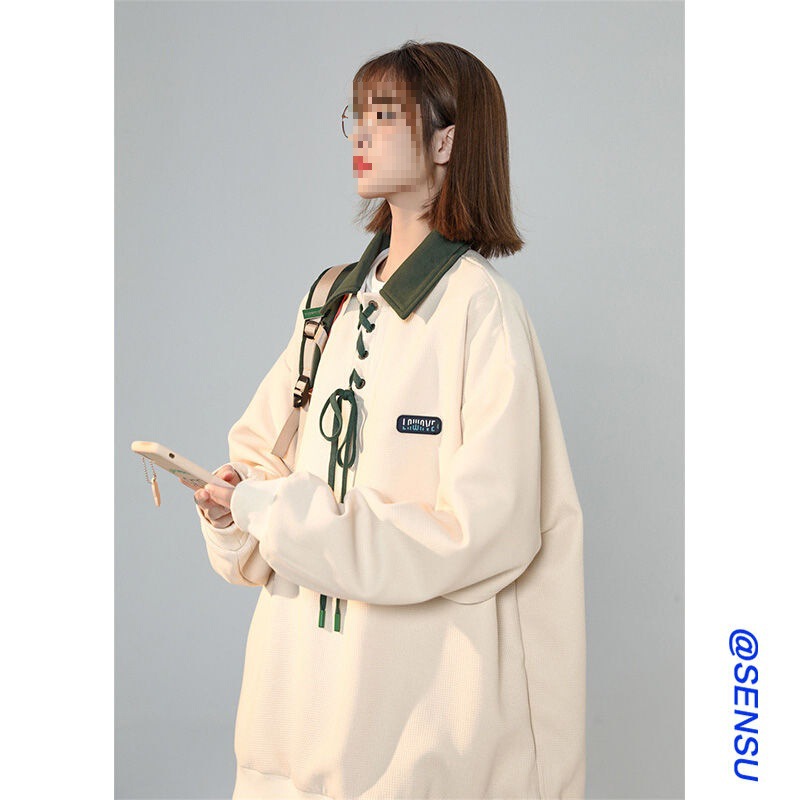 Plus Size Collar Sweatshirt for Women Spring and Autumn New Design Niche Loose Versatile Casual Top Jacket