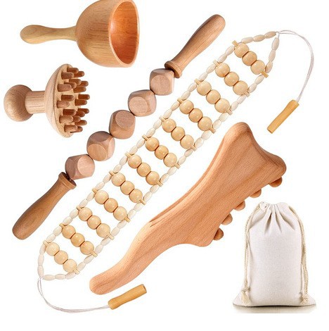 Dados de madera maciza barra rodante raspado tablero Meridiano dragado taza de masaje cabeza de setas cuerpo entero traje de masaje universal