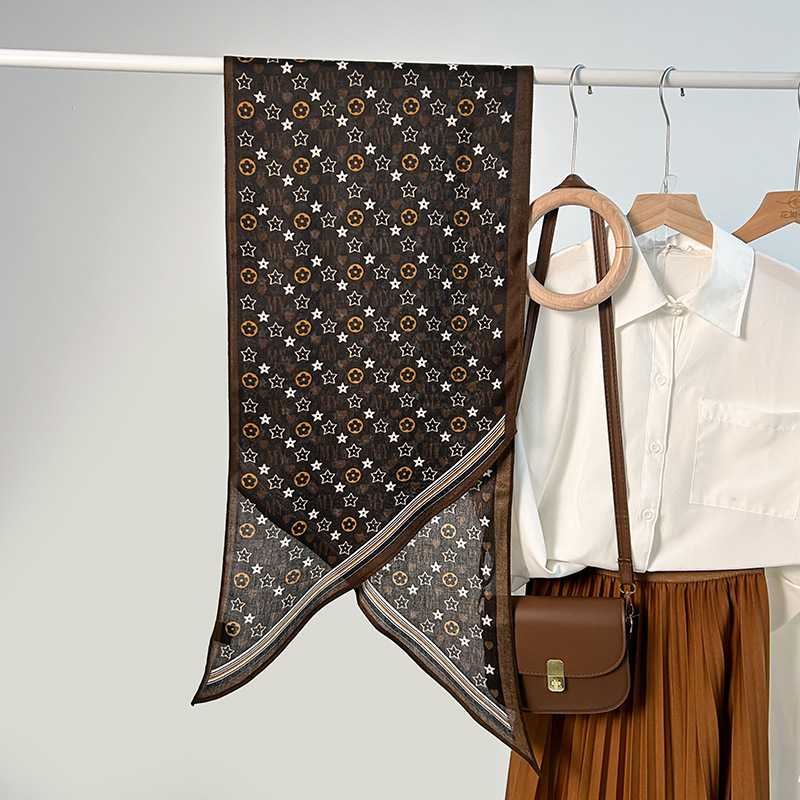 Bufanda paralela con estampado de estrellas de flores de nicho retro