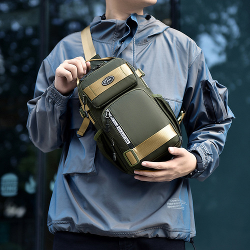 Lifestyle Chest Bag Large Capacity Backpack Oxford Cloth Men's Crossbody Bag Multifunctional Waterproof Single Shoulder Bag Cross-border