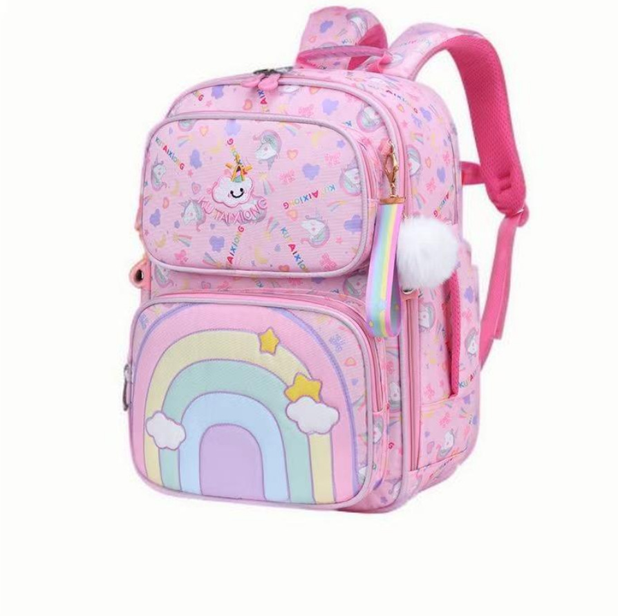 Mochila escolar para estudiantes de primaria 1 - 6 grados ligera para niñas para reducir la carga de la mochila de niñas súper lindas