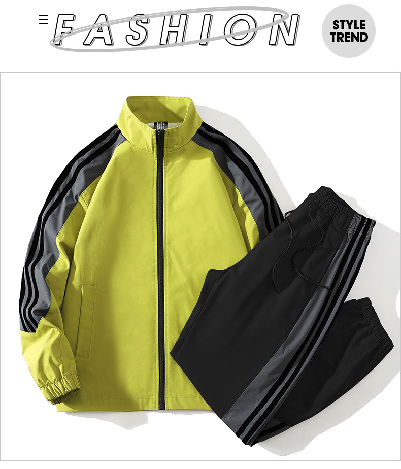 Casual sports men's jacket 2024 Spring and Autumn new fashion trend long pants handsome two-piece set_voghion.com