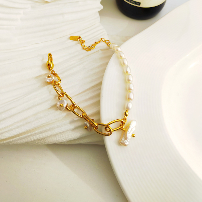 Fashion Irregular Copper Pearl Plating Bracelets 1 Piece