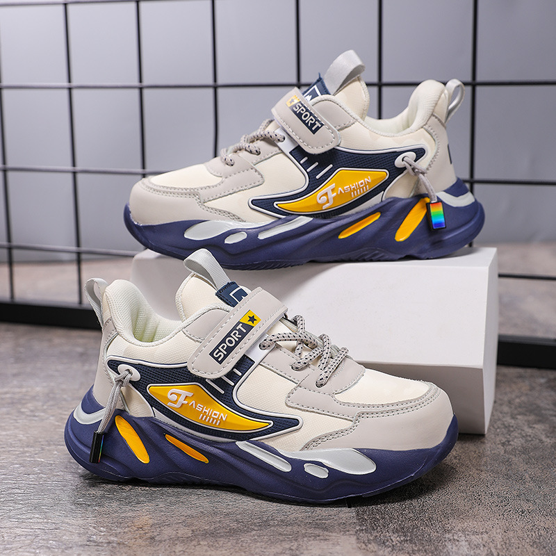 Baskets de sport pour garçon en cuir antidérapantes_voghion.com