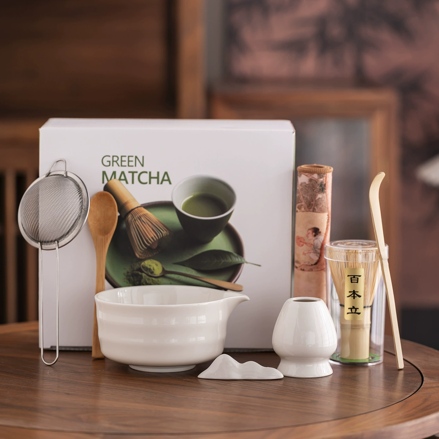 Wavy Ceramic Matcha Tea Set, Chinese-style tea cup and tools kit, multi-style options