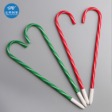 糖果色圣诞派对拐杖圆珠笔造型工艺笔拉管简易笔螺纹拉管广告笔