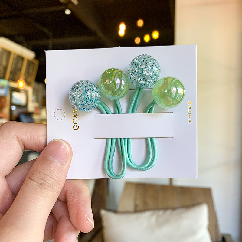 19g Weight Hair Tie Hair Accessories Type 2 Pieces Per Card Quantity Holiday, Daily Occasion Acrylic Material Geometric Pattern Kid'S Gender Casual, Cute Style Casual Cute Kid'S Geometric Arylic Hair Tie 5