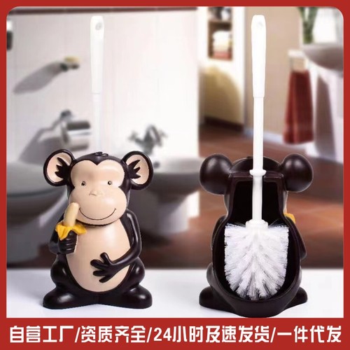 Cross-border wholesale cross-border hot selling creative animal cartoon little yellow duck cleaning tools with base toilet cleaning brush
