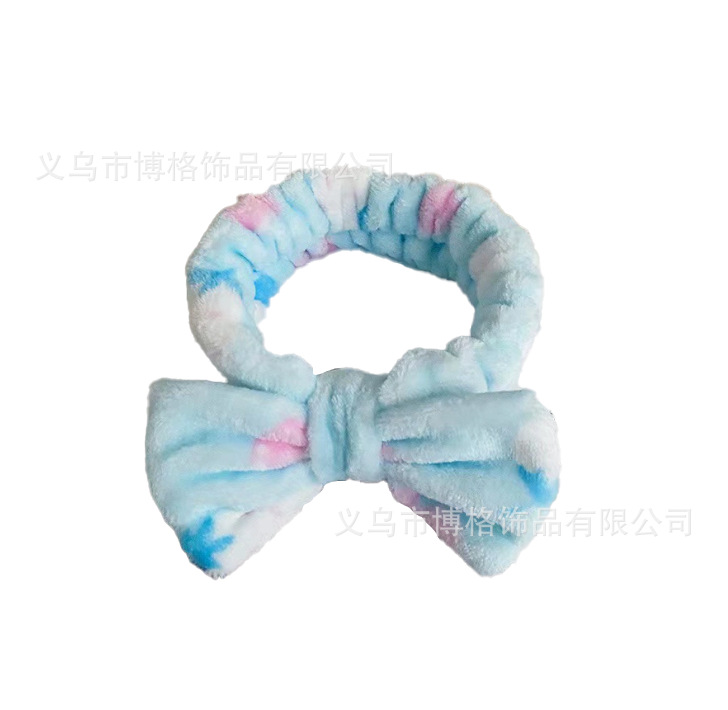 Diadema con lazo de lunares con estampado de leopardo europeo y americano, pañuelo facial SPA, diadema elástica transfronteriza, diadema de borde ancho a rayas