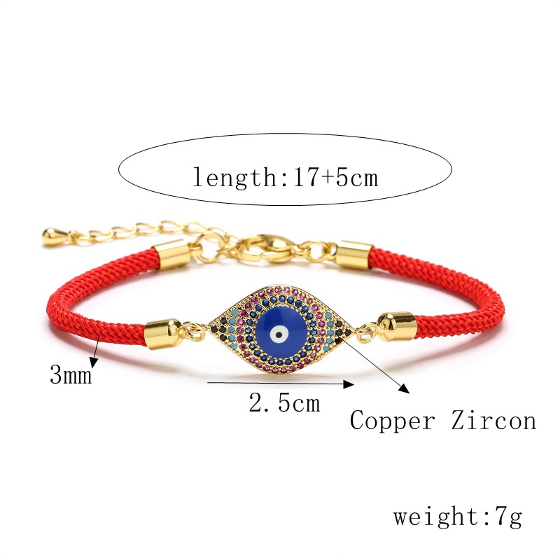 Fashion Devilu0027S Eye rope Copper Bracelets Inlay Zircon Copper Bracelets