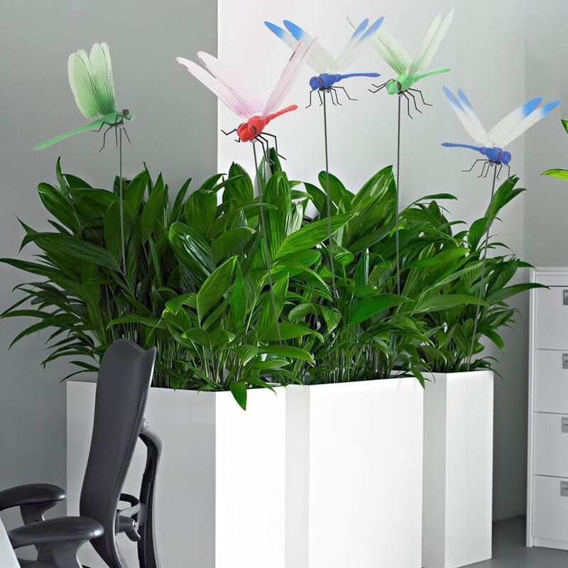 Cross-Border Fake Dragonfly Clip3D Dragonfly Decorative Clip Pvc Design Home Courtyard Dog Decoration