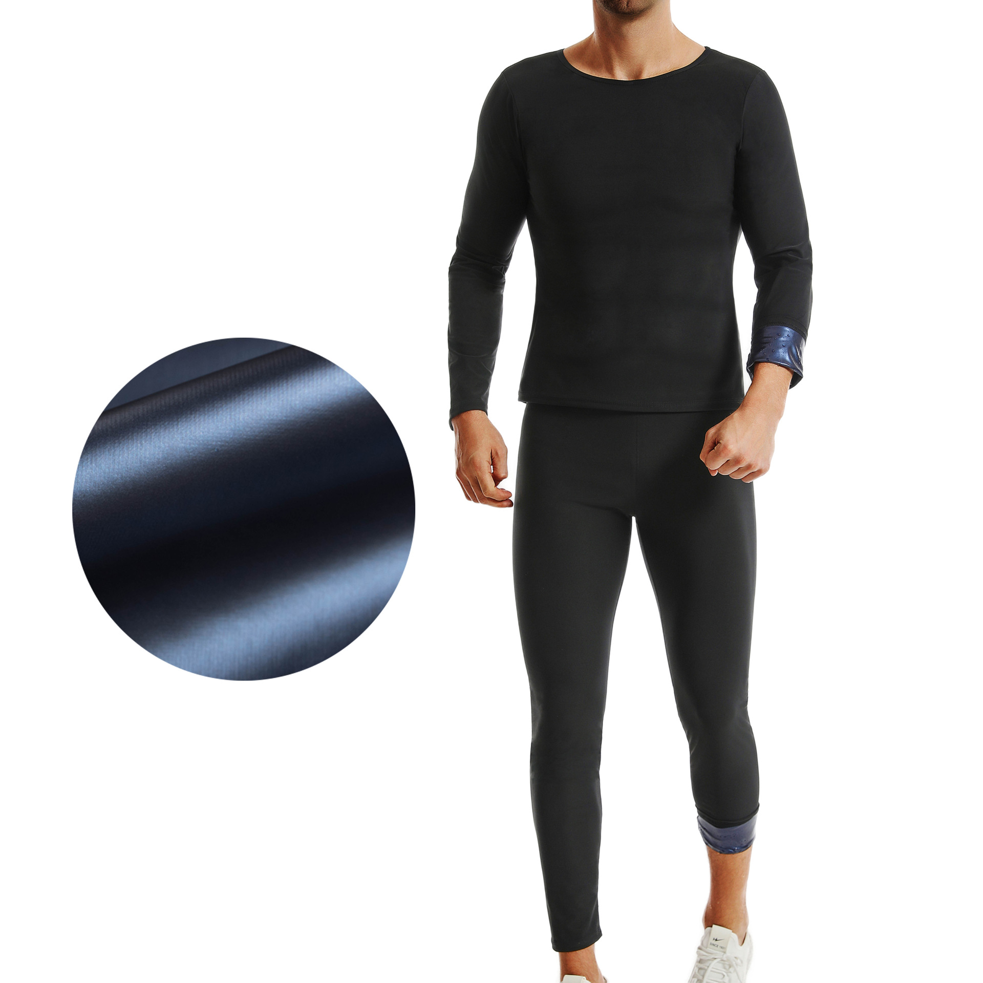 남성용 PU 블루 긴팔 + 바지 정장