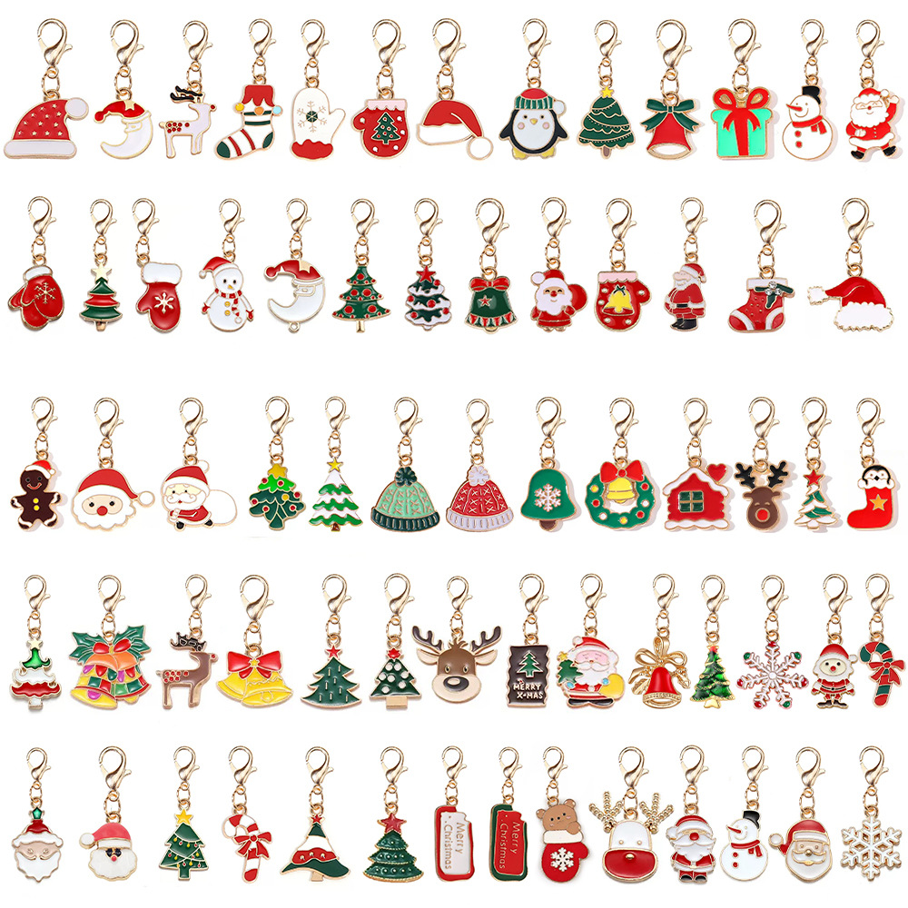 Christmas Pendant Santa Claus Elk Christmas Tree Universal Buckle Pendant DIY Necklace Bracelet Earrings Pendant