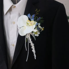 韩版婚礼千鸟飞燕蝴蝶兰新郎新娘胸花感森系仙气别针襟花