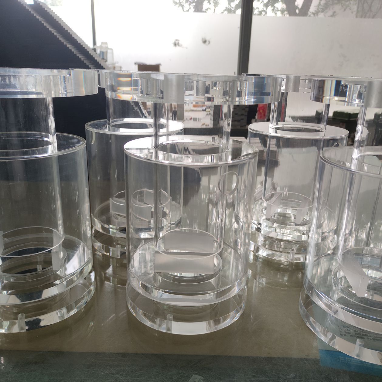 透明亚克力管道圆管大型有机玻璃管实验设备大口径法兰管