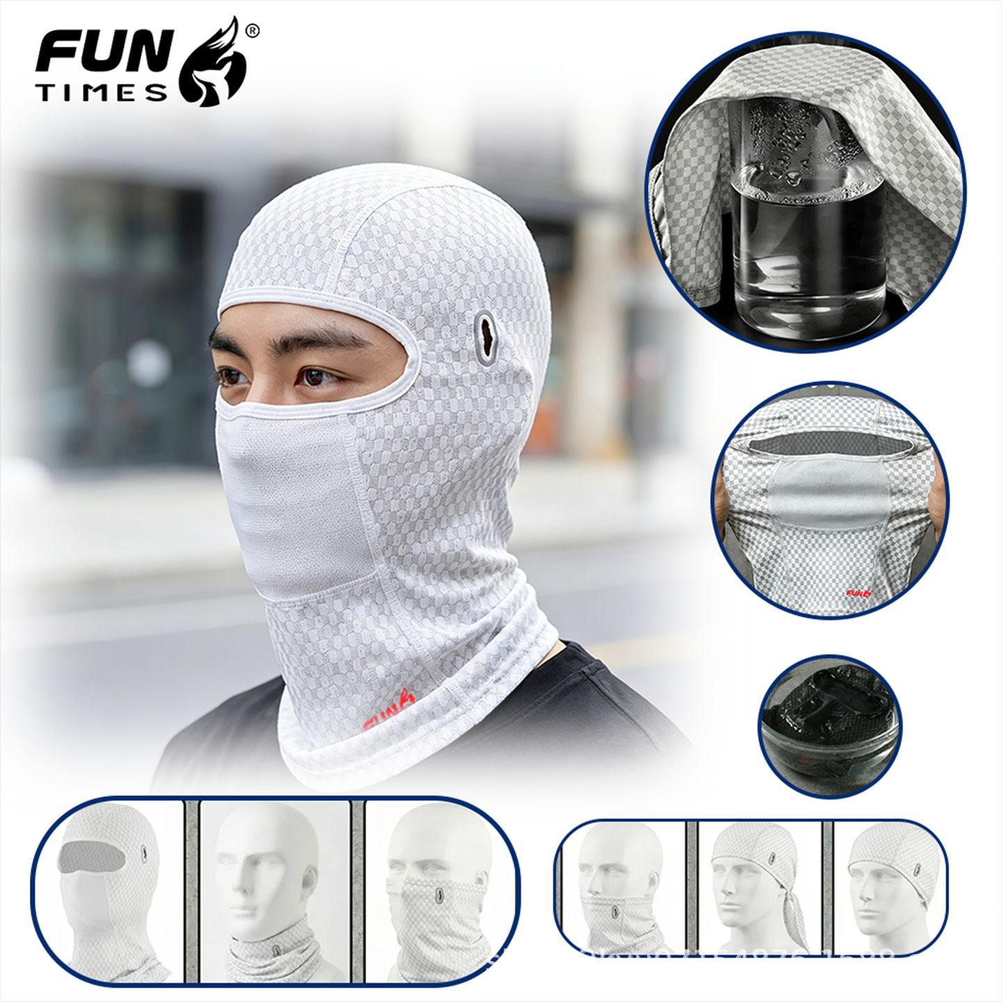 Summer Ice Silk Sun Protection Mask, Cycling Hood for Men, Fishing, Motorcycle Riding, Sports Neck Scarf, Windproof Hat for Women