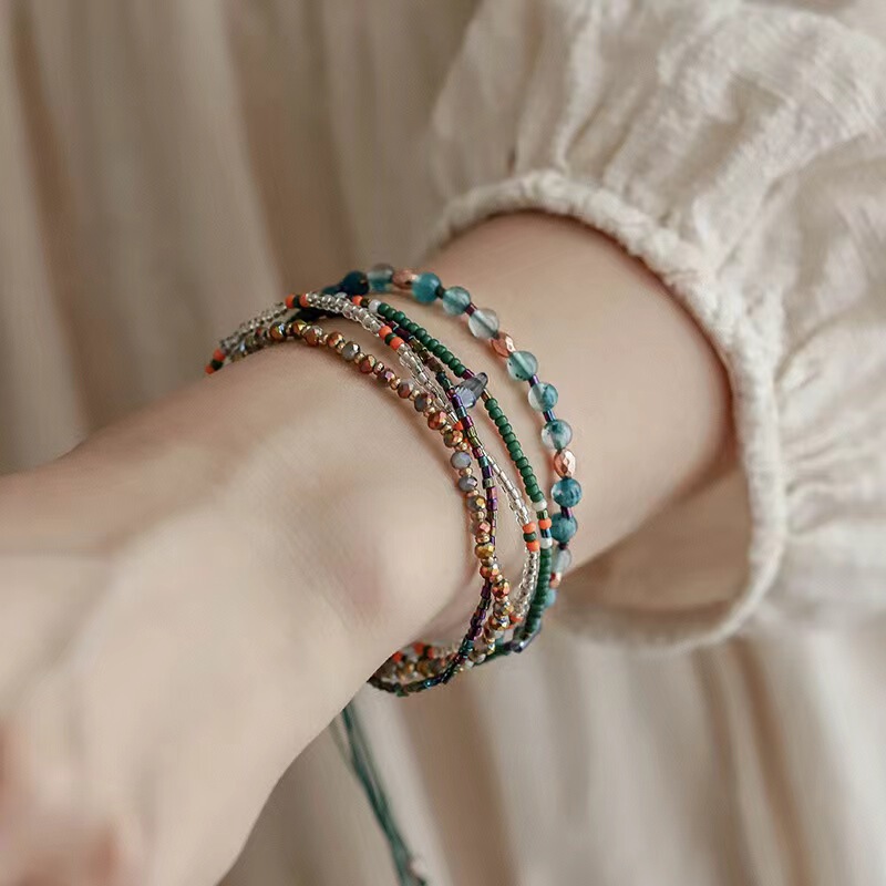 Bohemian Style Colorful Handmade Beaded Bracelets Wholesale French Ethnic Style Design Adjustable Bracelets