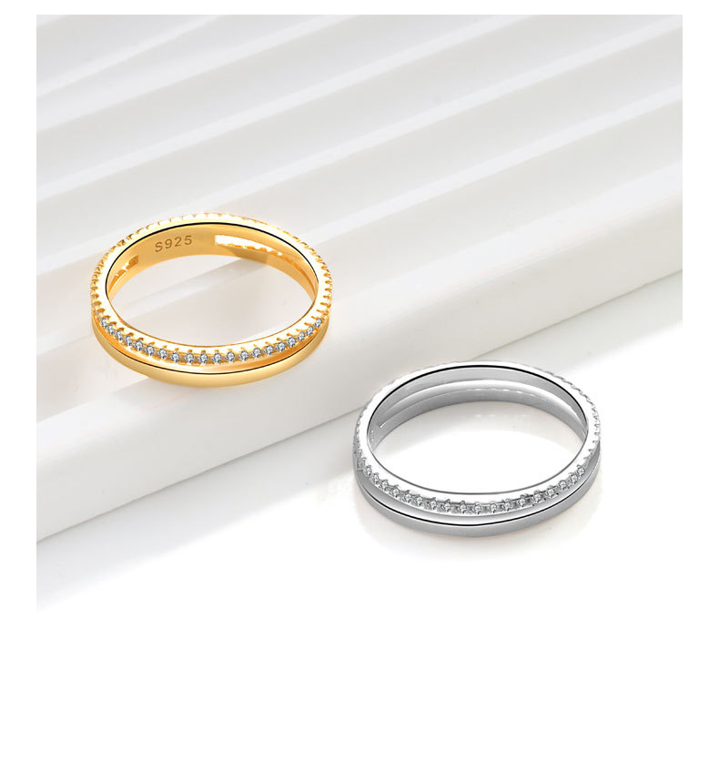 Plating Design 18K Gold Plated 925 Sterling Silver Geometric Rings 925 Sterling Silver Rings