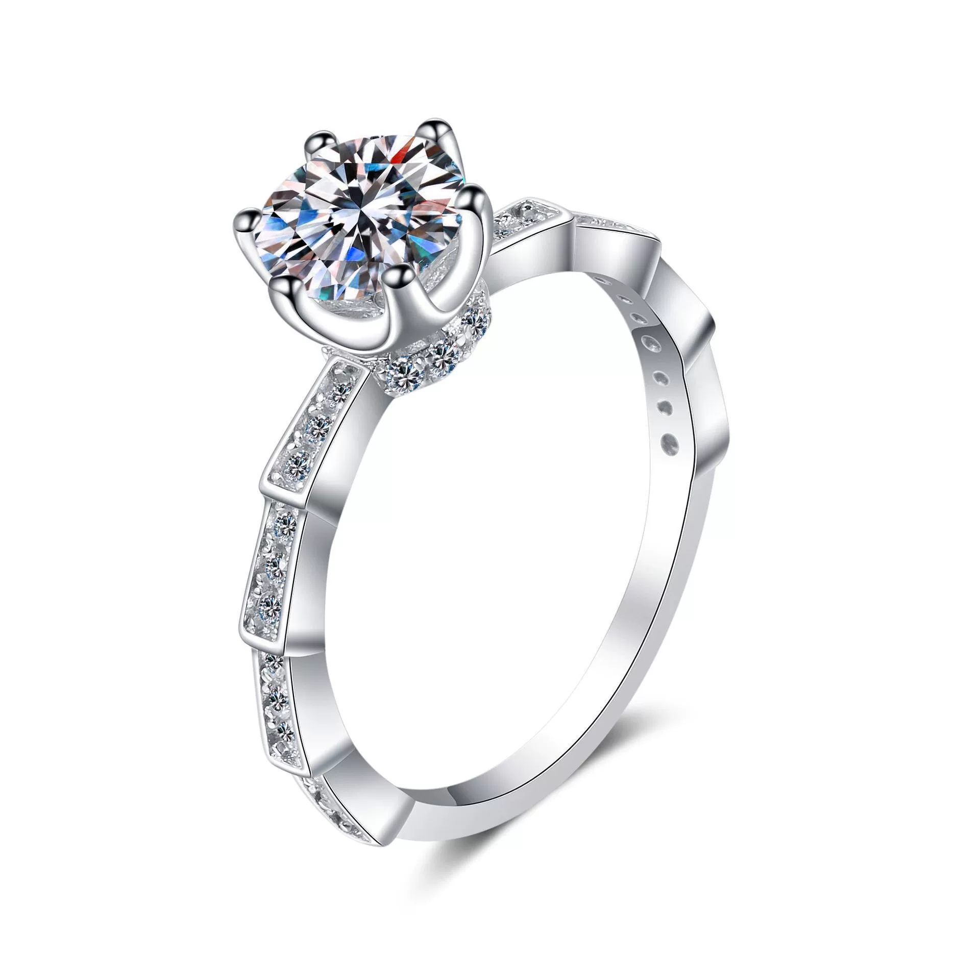 Classic wedding ring, one carat, simple and elegant design