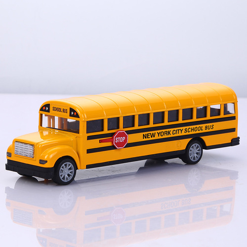 Step into 1:70 new alloy campus bus pull-back car model children's toy car ornaments boy's toy car