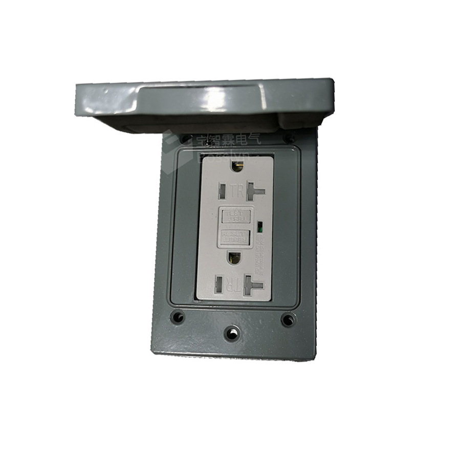 厂家供应GFCI漏电保护插座 配美规铝铸防水接线盒+铝铸面盖 20A