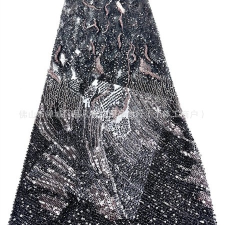 2026 nuevos fabricantes de tela de cuentas de alto nivel de diseño banquete vestido de moda de celebridades tela bordada transfronteriza