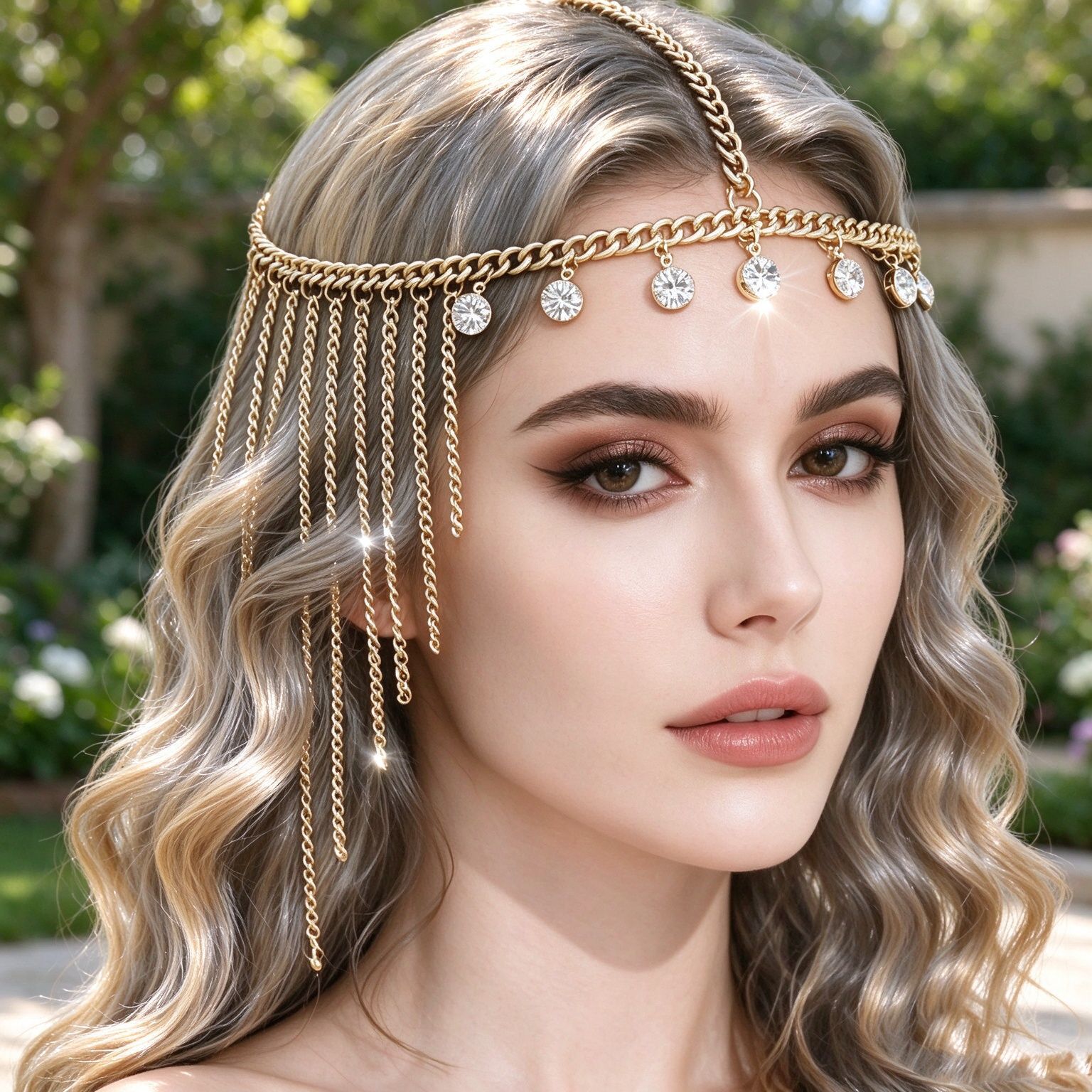 Cross-border exotic-style tassel forehead ornaments, Hani hair accessories, Dai ethnic headdress accessories, ancient-style browline pendant, water drop hair chain