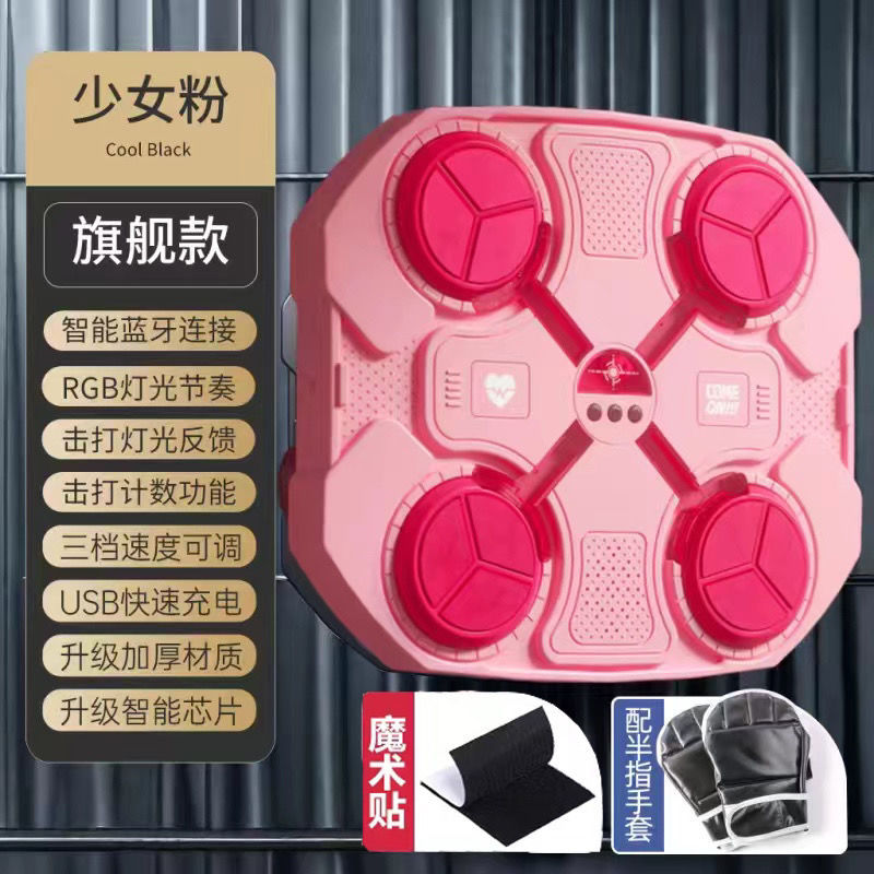 Pink boxing target + 1 pair of gloves + charging cable - bluetooth version