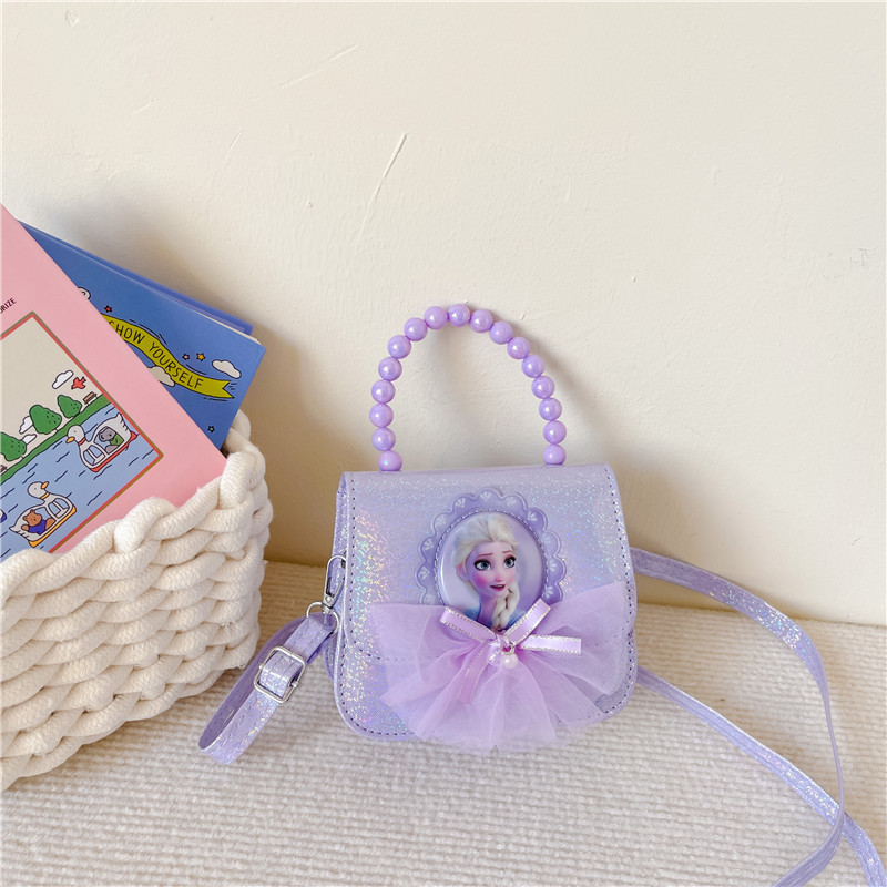Bolso infantil para niñas nuevo estilo princesa Aisha bolso de hombro portátil de la princesa de nieve bolso de luces de moda