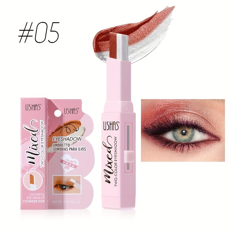 USHAS transfronterizo spot explosivo de dos colores con bolígrafo de sombra de ojos