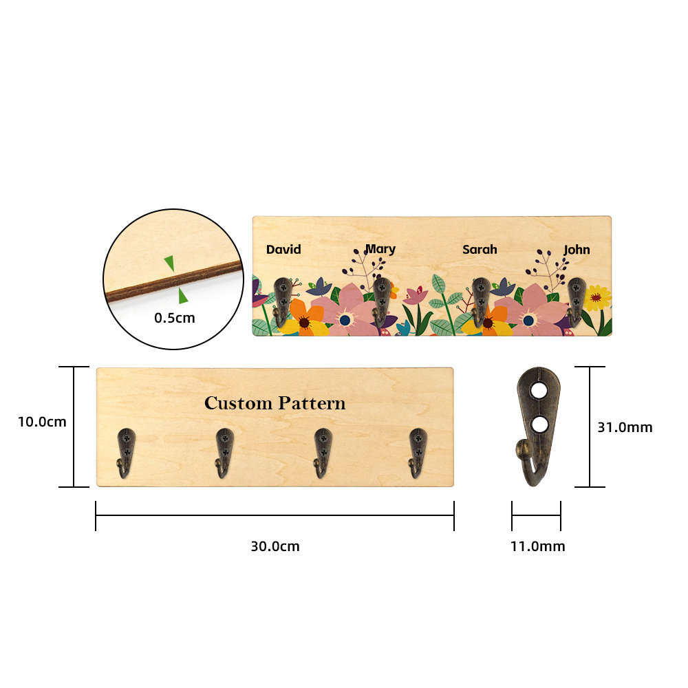 Transferencia térmica de nuevo producto de sublimación térmica simple porta-claves de madera