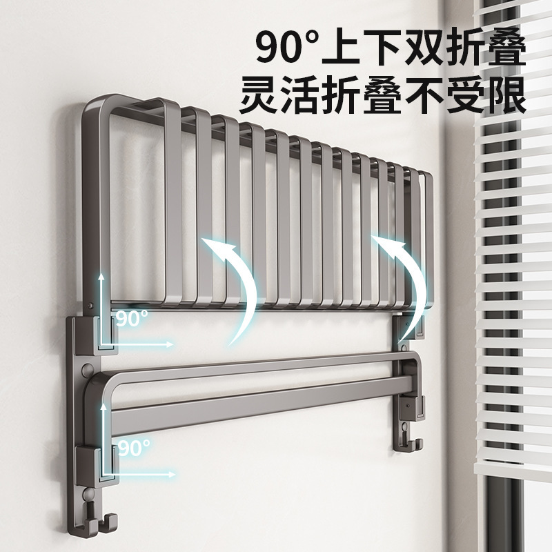Juego de Accesorios Plegables para Baño de Aluminio Sin Perforación