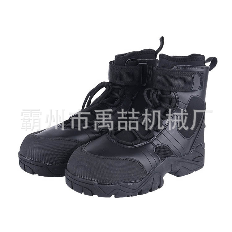 高帮加厚水域救援靴水上抢险救援防护靴消防水陆两用靴探险潜水靴