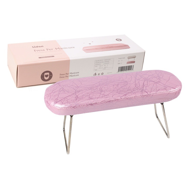 Almohada de mano para manicura transfronteriza, almohada de mano de escritorio tipo soporte plegable alto, almohada de mano de cuero suave para decoración de uñas.