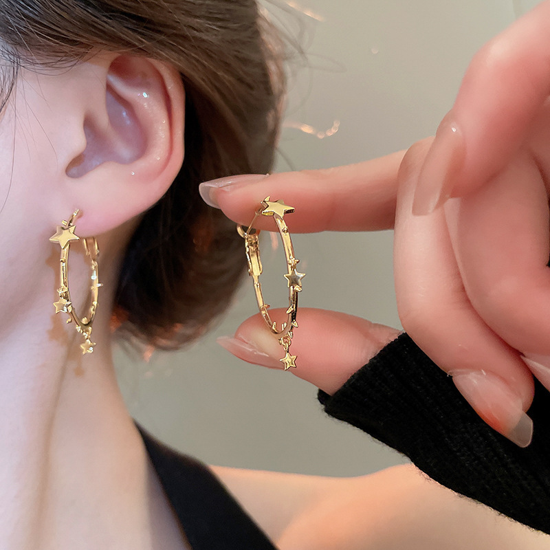 Pendientes ovalados simples de aguja de plata Pendientes de tendencia de personalidad transfronteriza europea y americana Pendientes de diseño de todo fósforo de nicho al por mayor