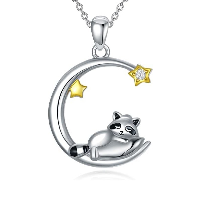 cartoon moon-shaped lamp with animals