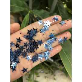 星星亮片 5mm-15mm中孔浅蓝色五角星亮片 星形亮片 服装辅料饰品
