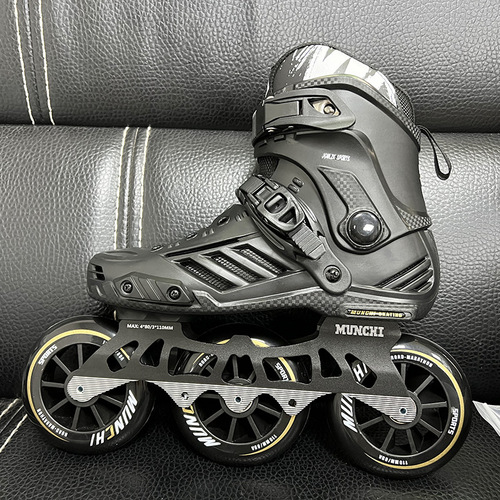 Large roller skates for men and women, speed skating racing shoes, racing three-wheel skates, adult roller skates, flat flower shoes, college wheels